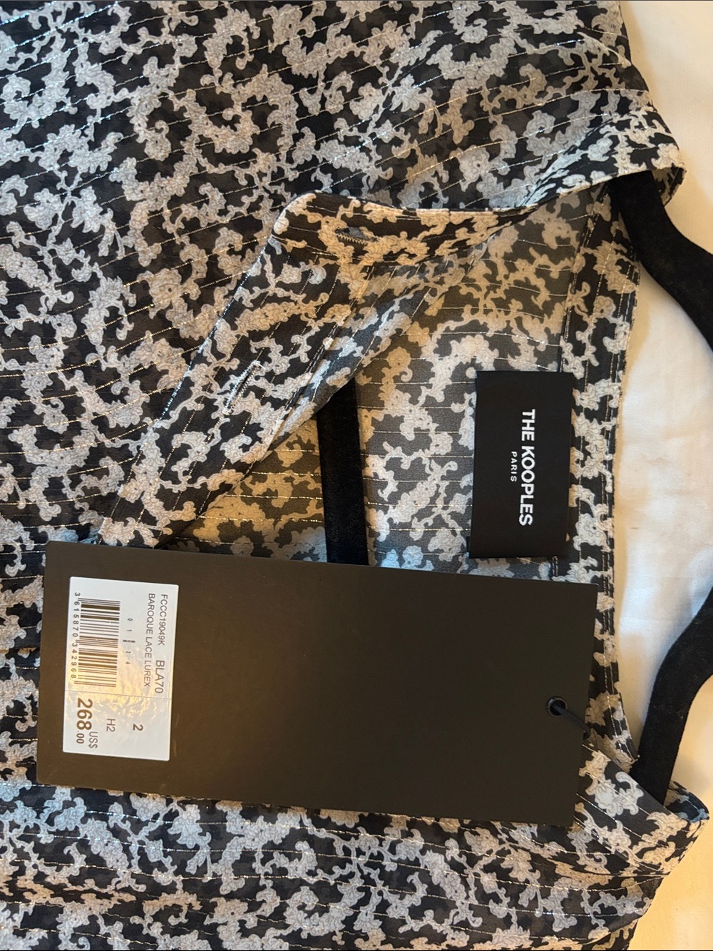 The Kooples Black & White Abstract Print Blouse
